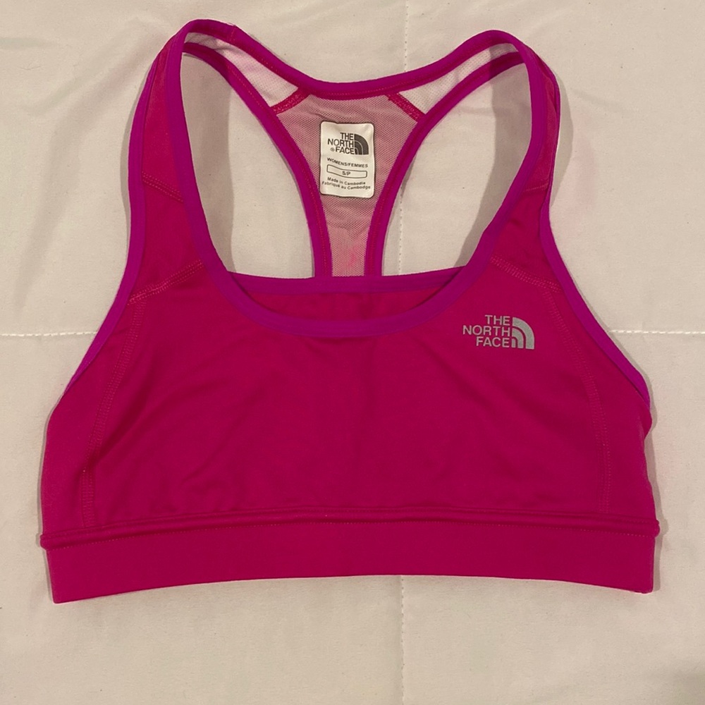 The North Face pink sports bra size S